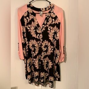 Honeyme Black & Pink Paisley Gabby , size XXL